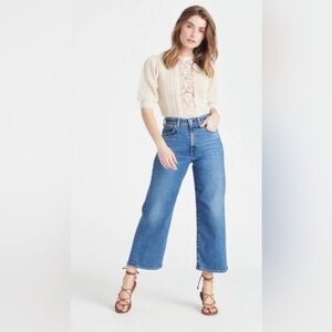 CQY Denim Sunday Wide Leg Cropped Jeans size 30